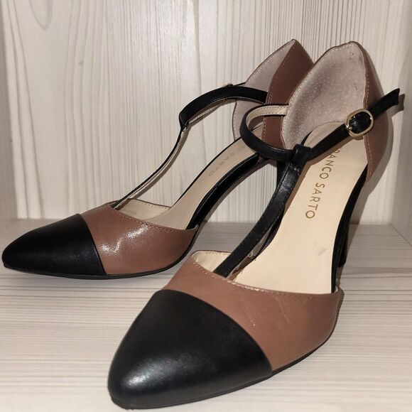 Franco Sarto Black and Brown Heels - Picture 1 of 6
